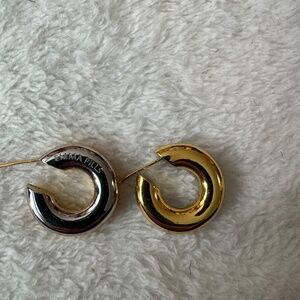 Emma Pills: Half Silver Half Gold Hoops